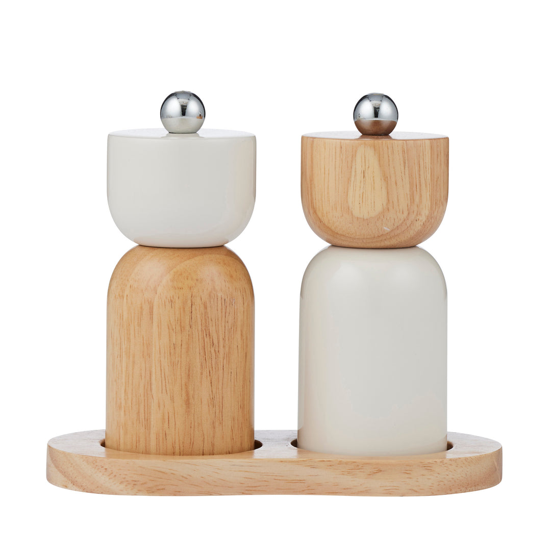 Eta 3pc Wood S&P Set 15x7.5x12cm Ivory