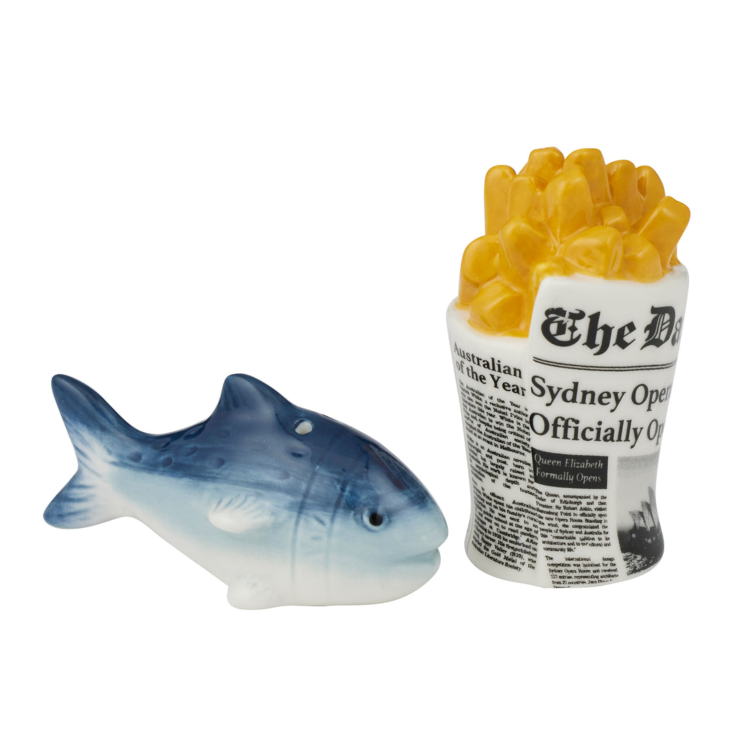 Reggie Fish n Chips 2pc Cer S&P 6x8.5cm