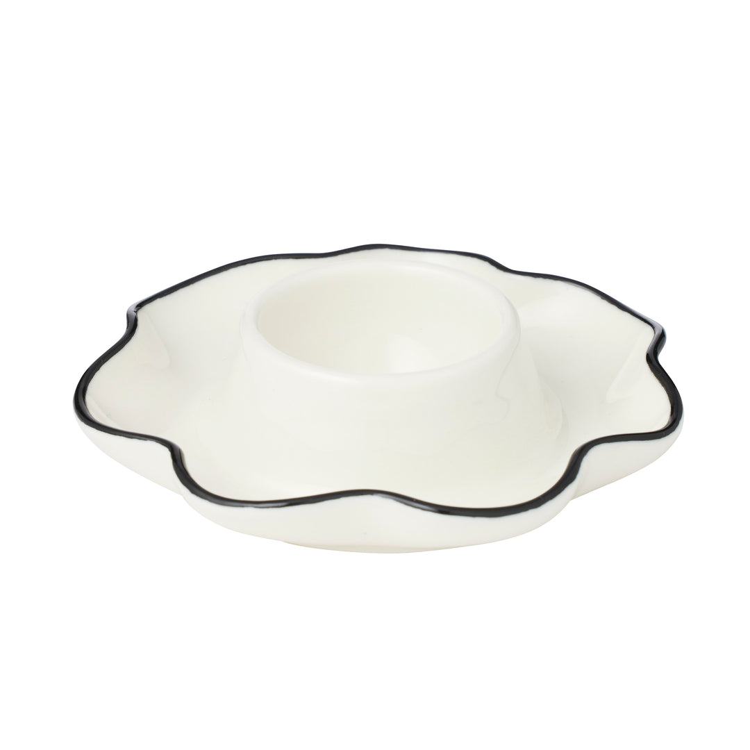 Winslow Ceramic Egg Cup Ivory/Black 11x3cm