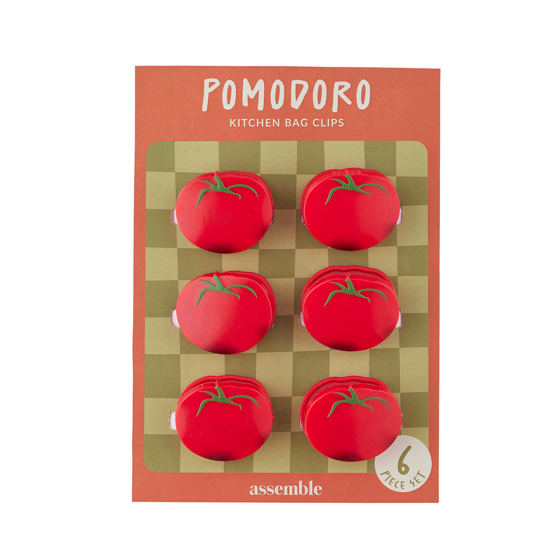 Pomodoro S/6 Bag Clips 4.5x3x3.5cm Red