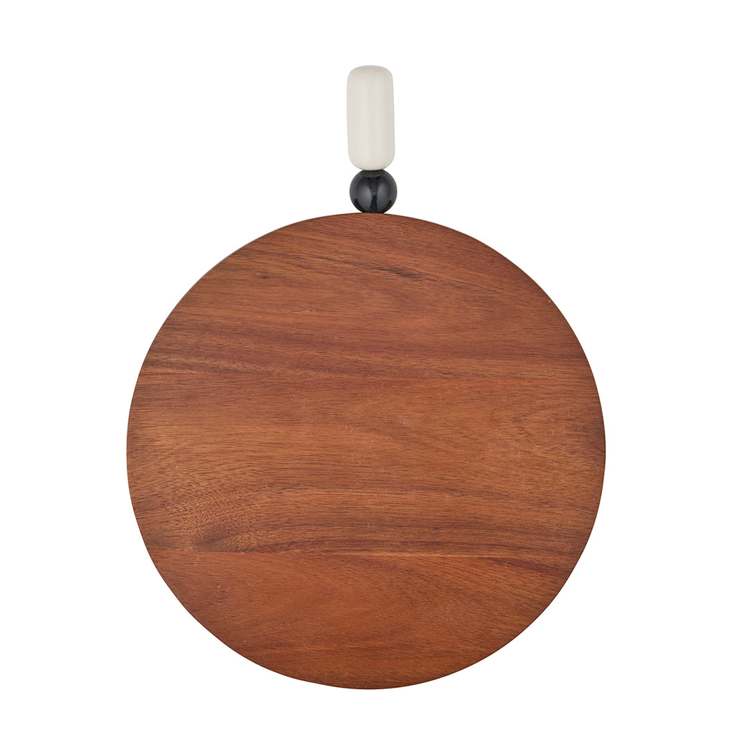 Pisces Round Wood Board Black/Ivory 30x39cm