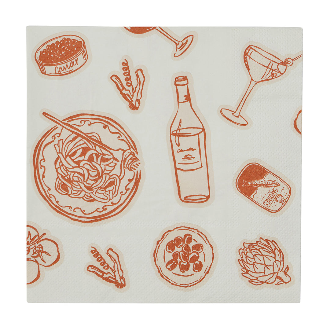 Taormina 20pk 3 Ply 33cm Napkin Red/Nude