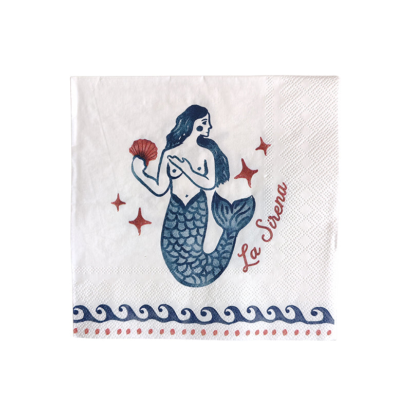 La Sirena 20pk 3 Ply 33cm Napkin Blu/Red