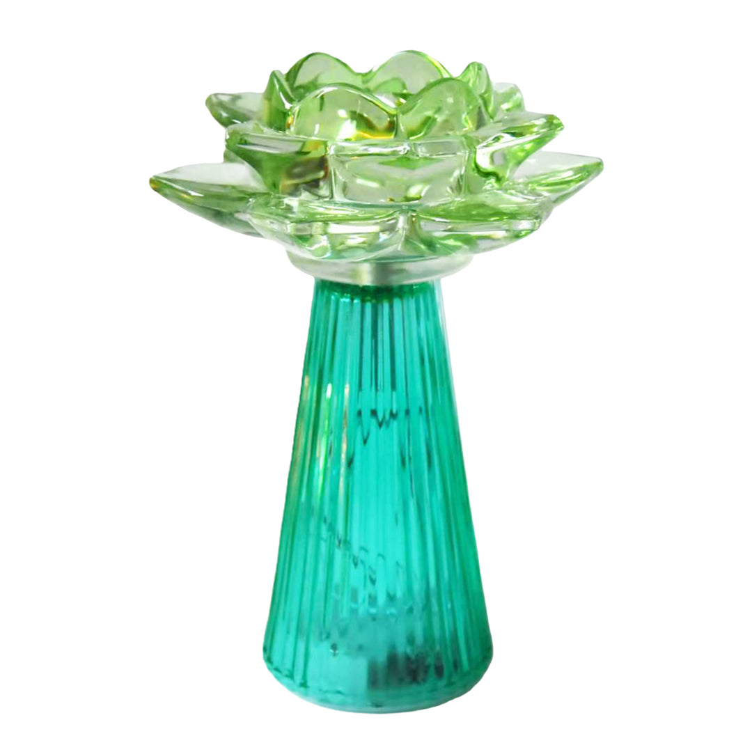 Leila Led Floral Lamp Green Lge 15x15x21cm