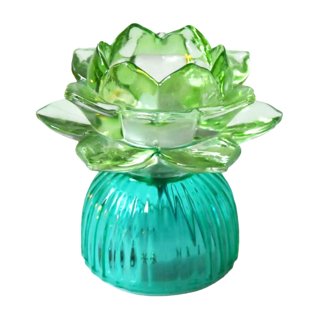 Leila Led Floral Lamp Green Sml 12x12x11.5cm