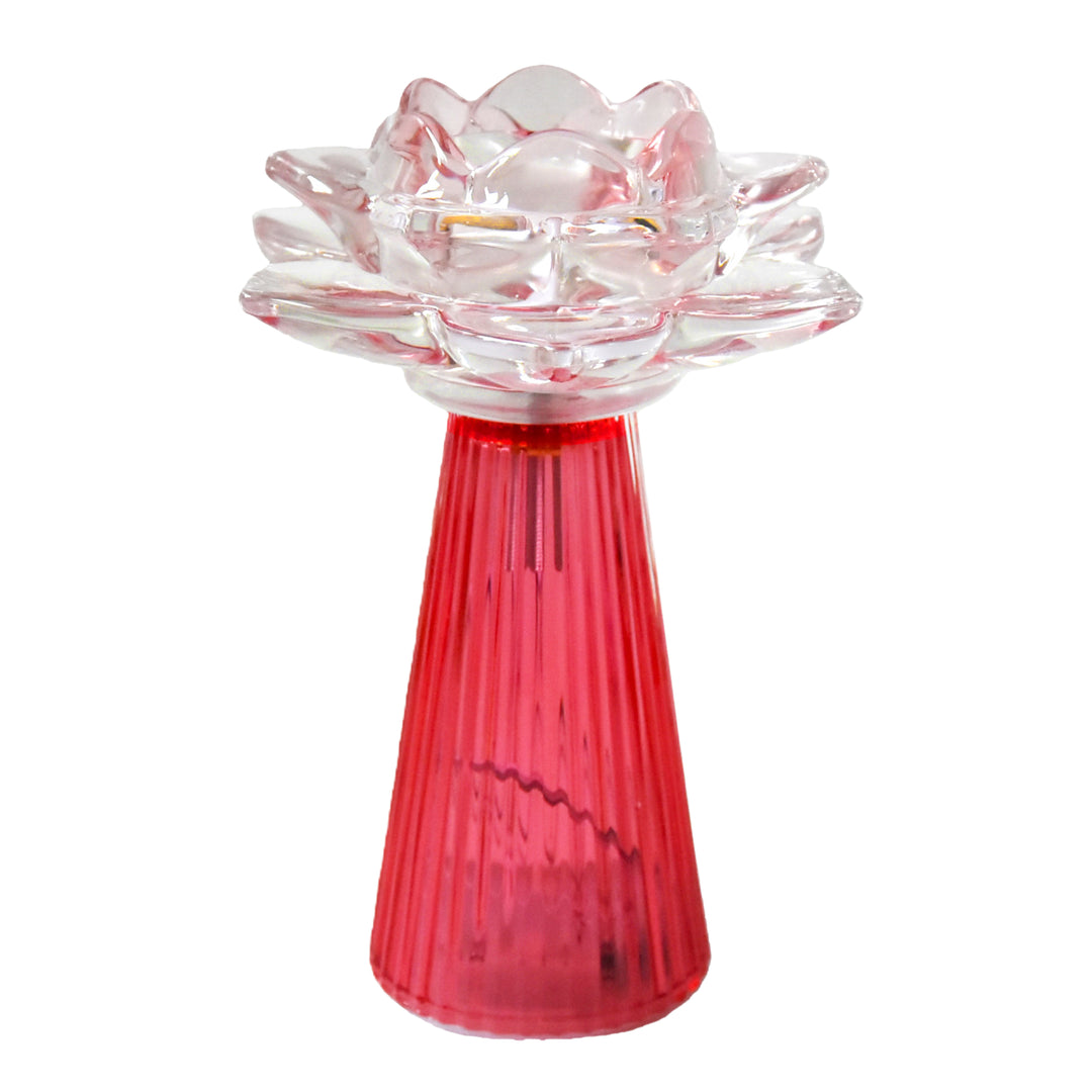 Leila Led Floral Lamp Pink Lge 15x15x21cm