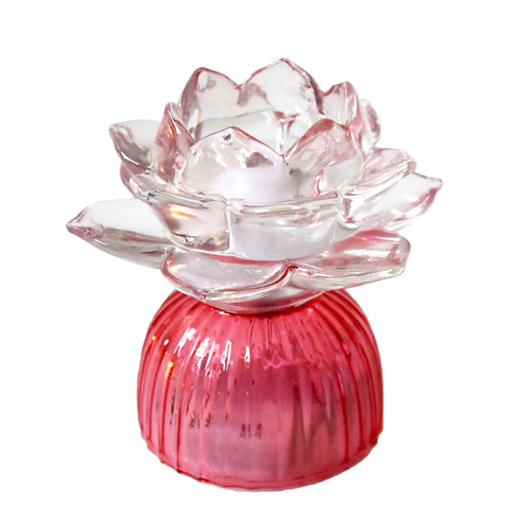 Leila Led Floral Lamp Pink Sml 12x12x11.5cm