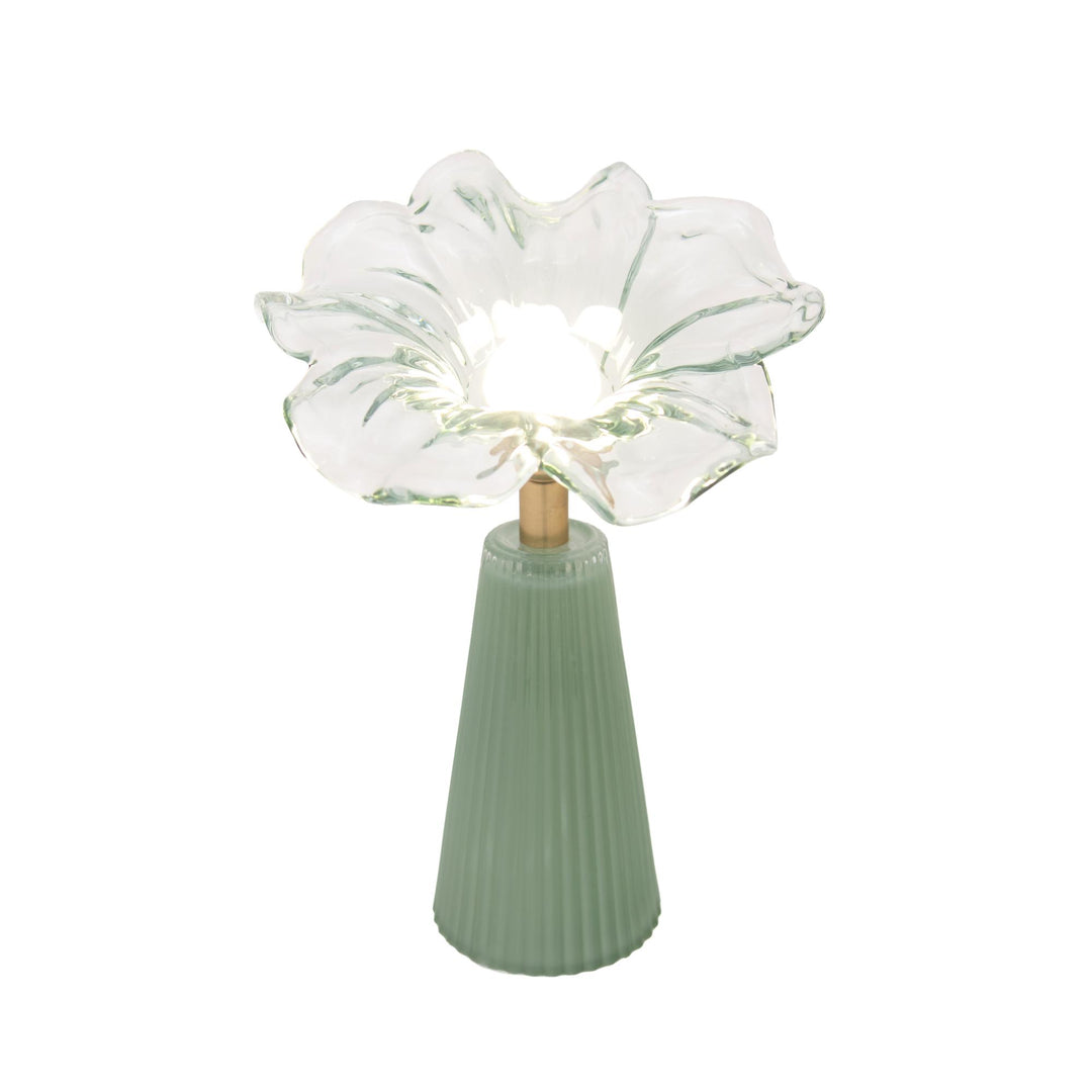 Rochelle Glass Led Flower Light Geen Lge 16.1x13.5x26.7cm Green