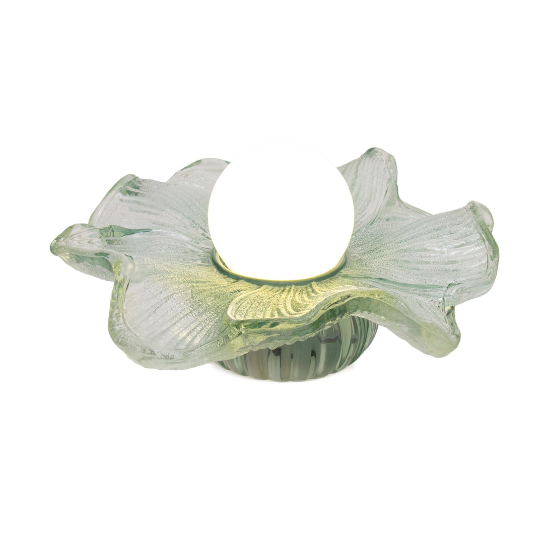 Rochelle Glass Led Flower Light Geen Sml 18.8x18.8x9.3cm Green