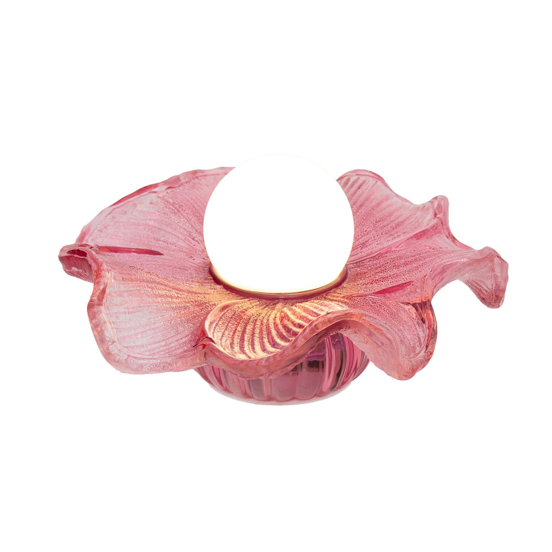 Rochelle Glass Led Flower Light Pink Sml 18.8x18.8x9.3cm Pink