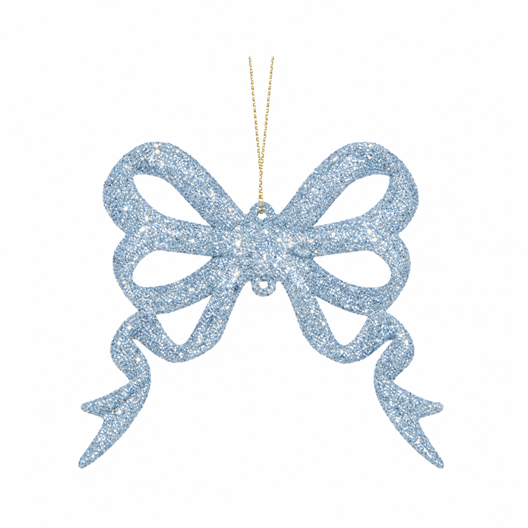 Light Blue Glitter Bow