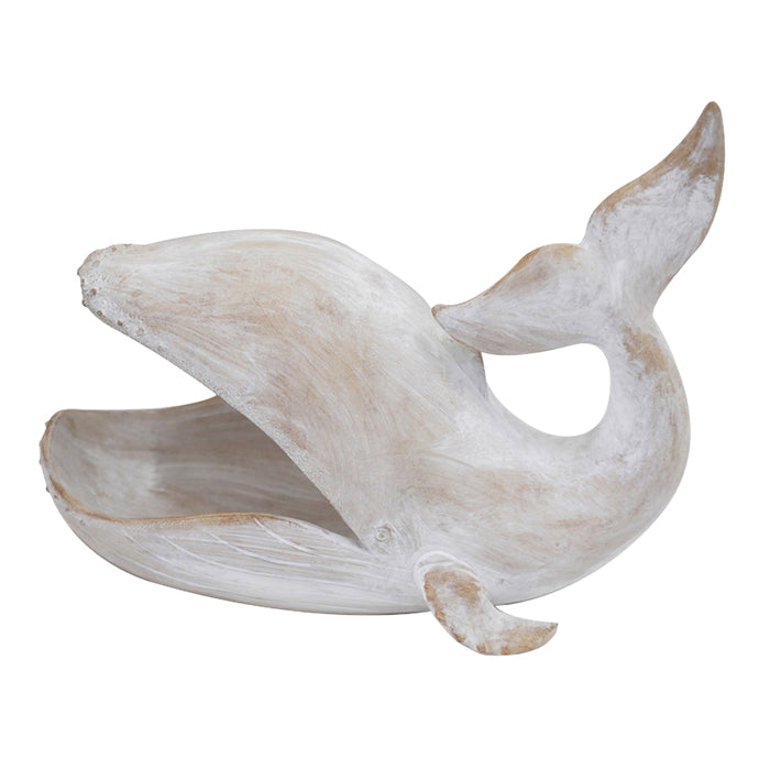 Fiji Resin Wide Mouth Whale 45x22.5x33cm Fawn Wash