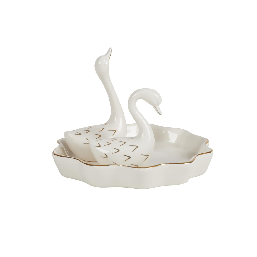Cygnet Ceramic Swan Trinket Dish 14x14cm