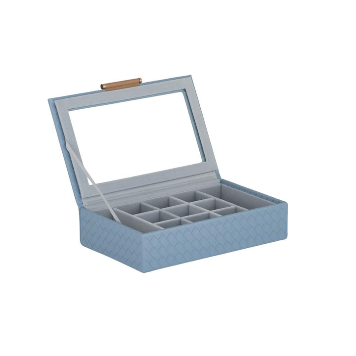Nova Small Blue Plait Jewel Box 22x14.5x5.5cm