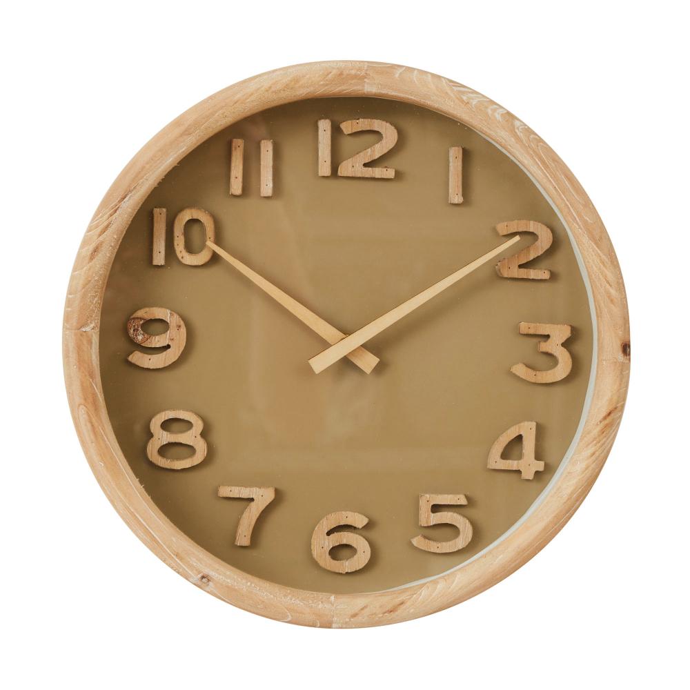Cedric Wood Clock 32.5cm Natural/Olive