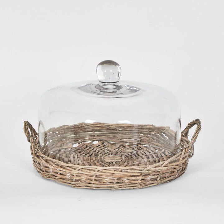 Willow Tray W Glass Cover L:34 W:34 H:23