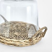Willow Plate With Glass Cloche L:29 W:29 H:28