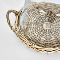 Willow Plate With Glass Cloche L:29 W:29 H:28