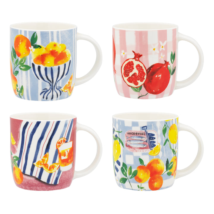 Positano Set of 4 Mugs 300ml Assorted