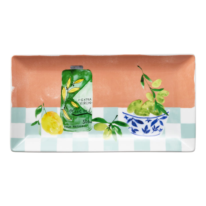 Porto Valentina Rectangle Serving Platter 29.5cm Olive Oil