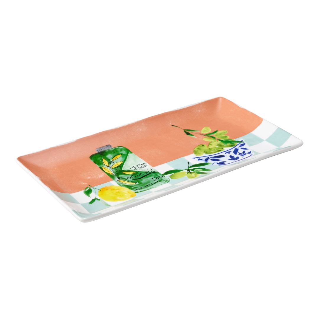 Porto Valentina Rectangle Serving Platter 29.5cm Olive Oil