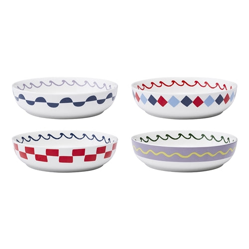 Nautilus Set of 4 Dinner Bowls 21.5cm Assorted