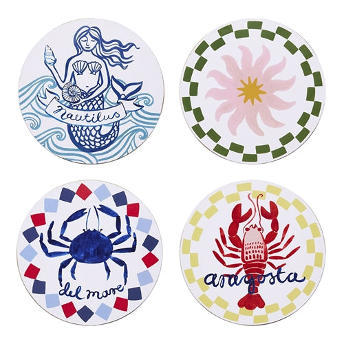 Nautilus Set of 4 Coasters 10 x 10 cm Del Mare