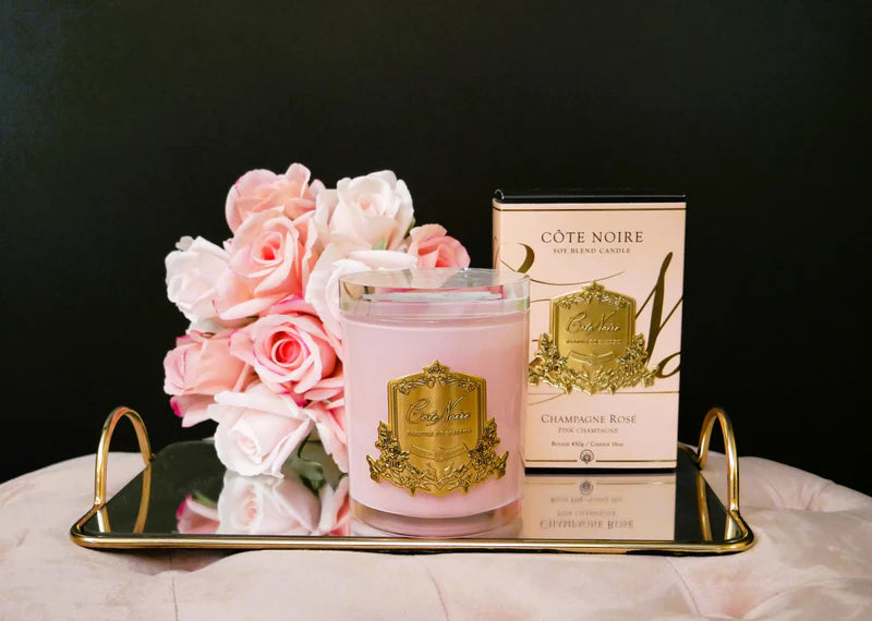 Pink Champagne 450g Candle Gold Badge