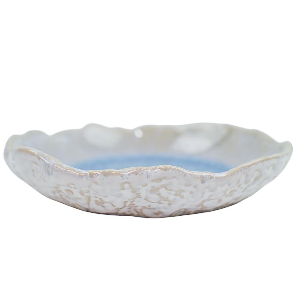 Rounded Dish Light Azure 17X16