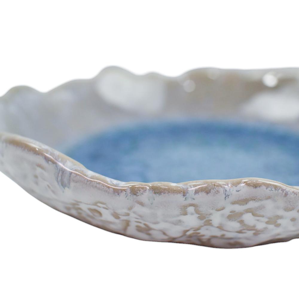 Rounded Dish Light Azure 17X16