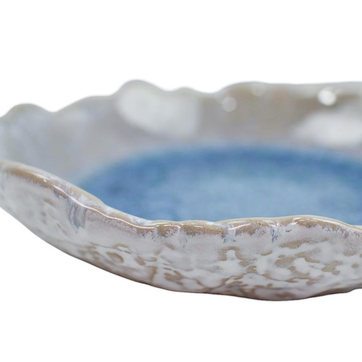 Rounded Dish Light Azure 17X16