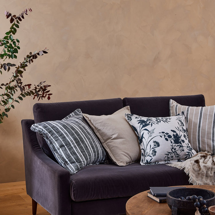 Darcy Charcoal Woven Stripe Cushion 50cm