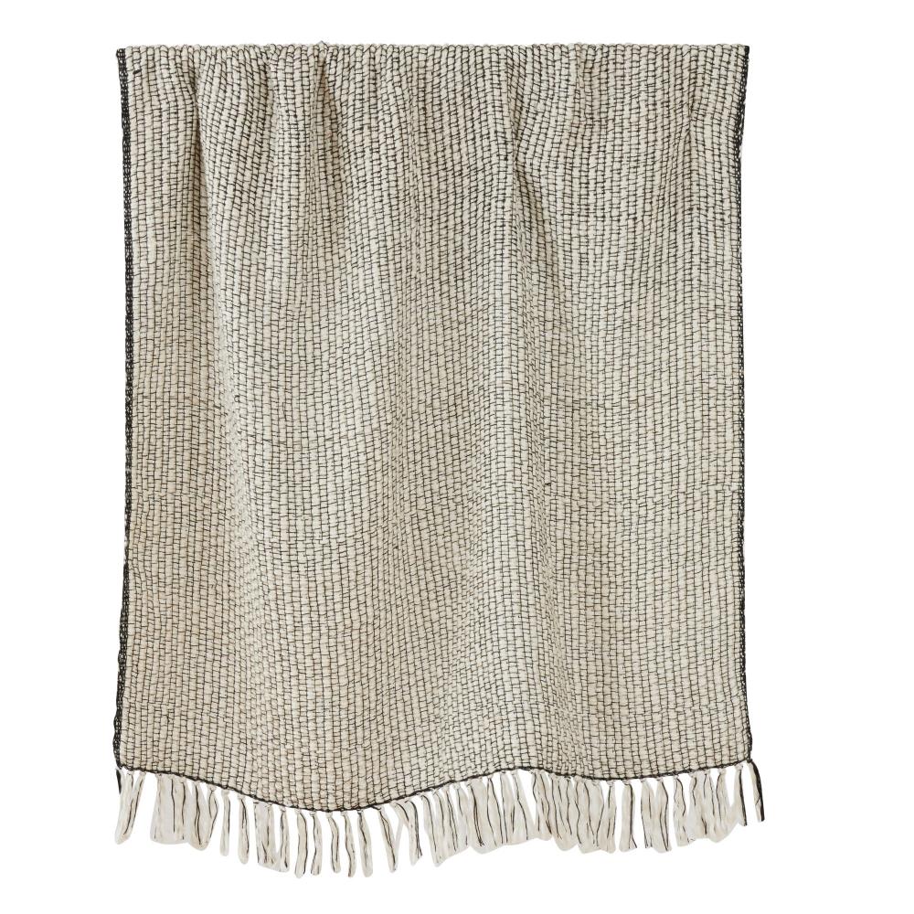 Vienna Wool Blend Throw Iv/Blk 125x150cm