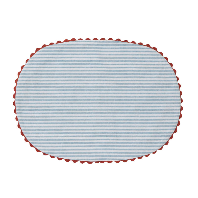 Faye Cotton Placemat 35x48cm Sky/Red