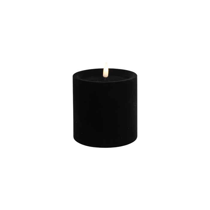 Luxe Velvet Led Candle 10X10 Black Sml