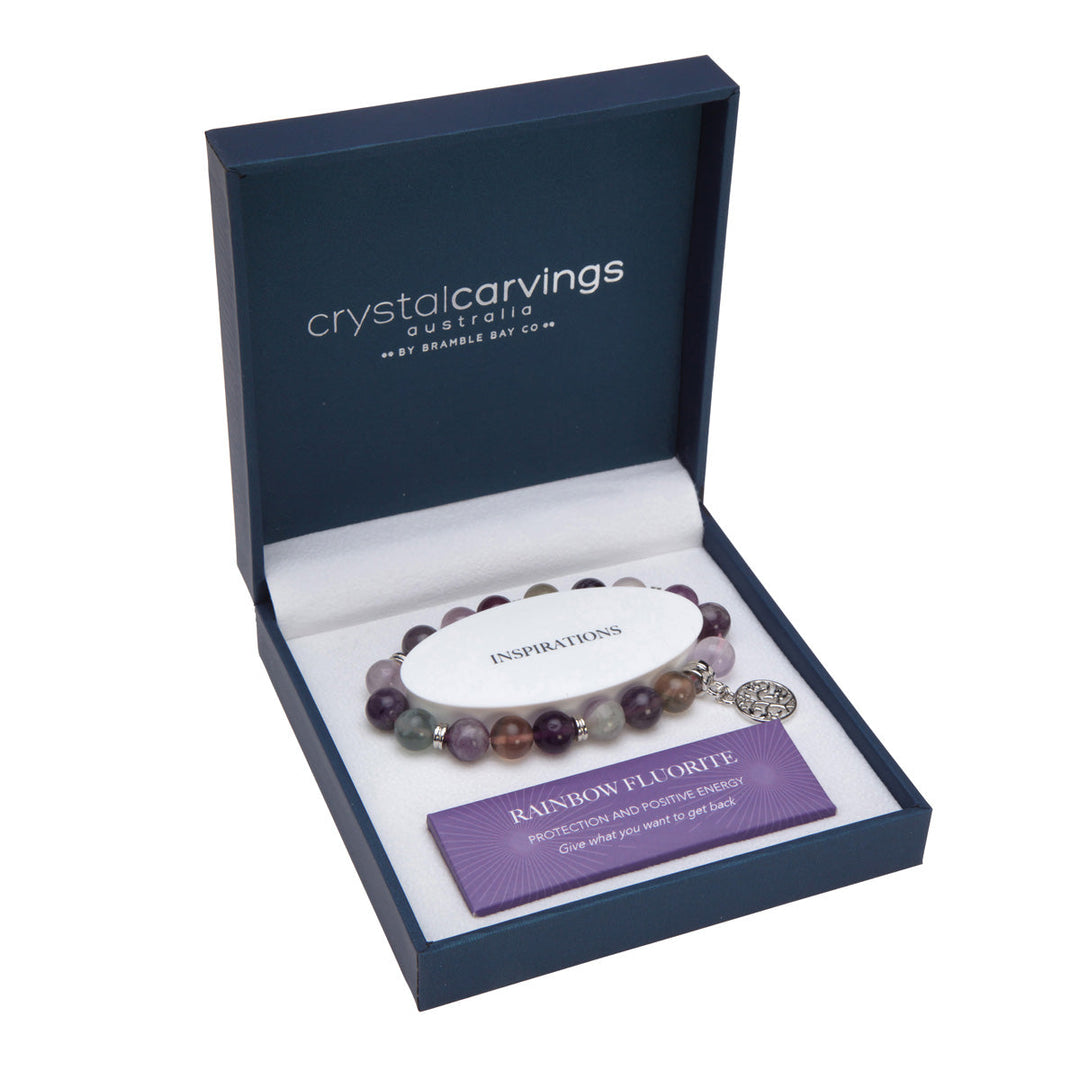 Rainbow Flourite Bracelet Tree Of Life