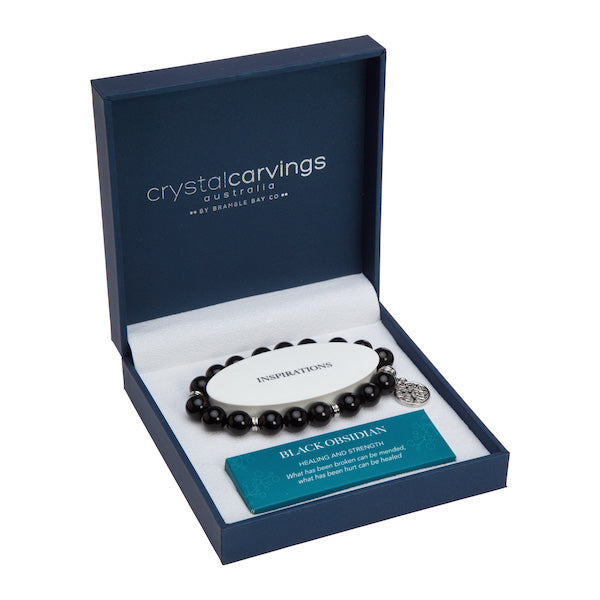 Black Obsidian Bracelet Tree Of Life
