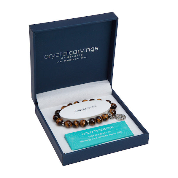 Gold Tiger Eye Bracelet Tree Life