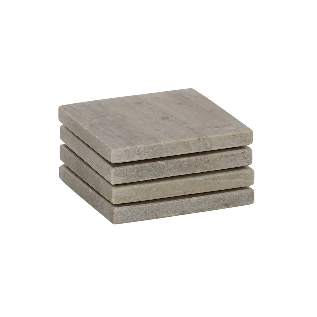 Neo Square Marble Coaster 10cm Beige S/4