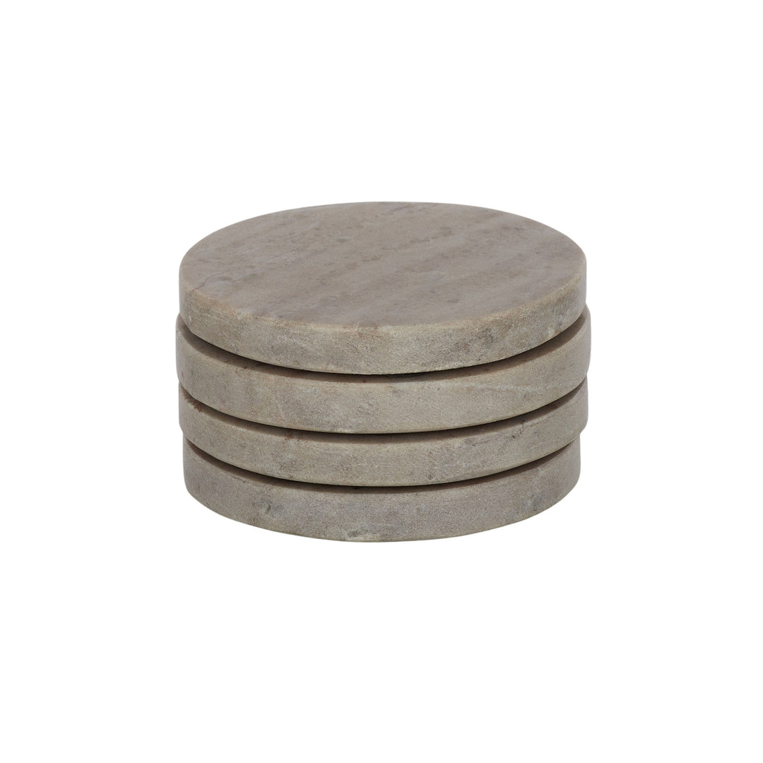 Neo Round Marble Coaster 10cm Beige S/4