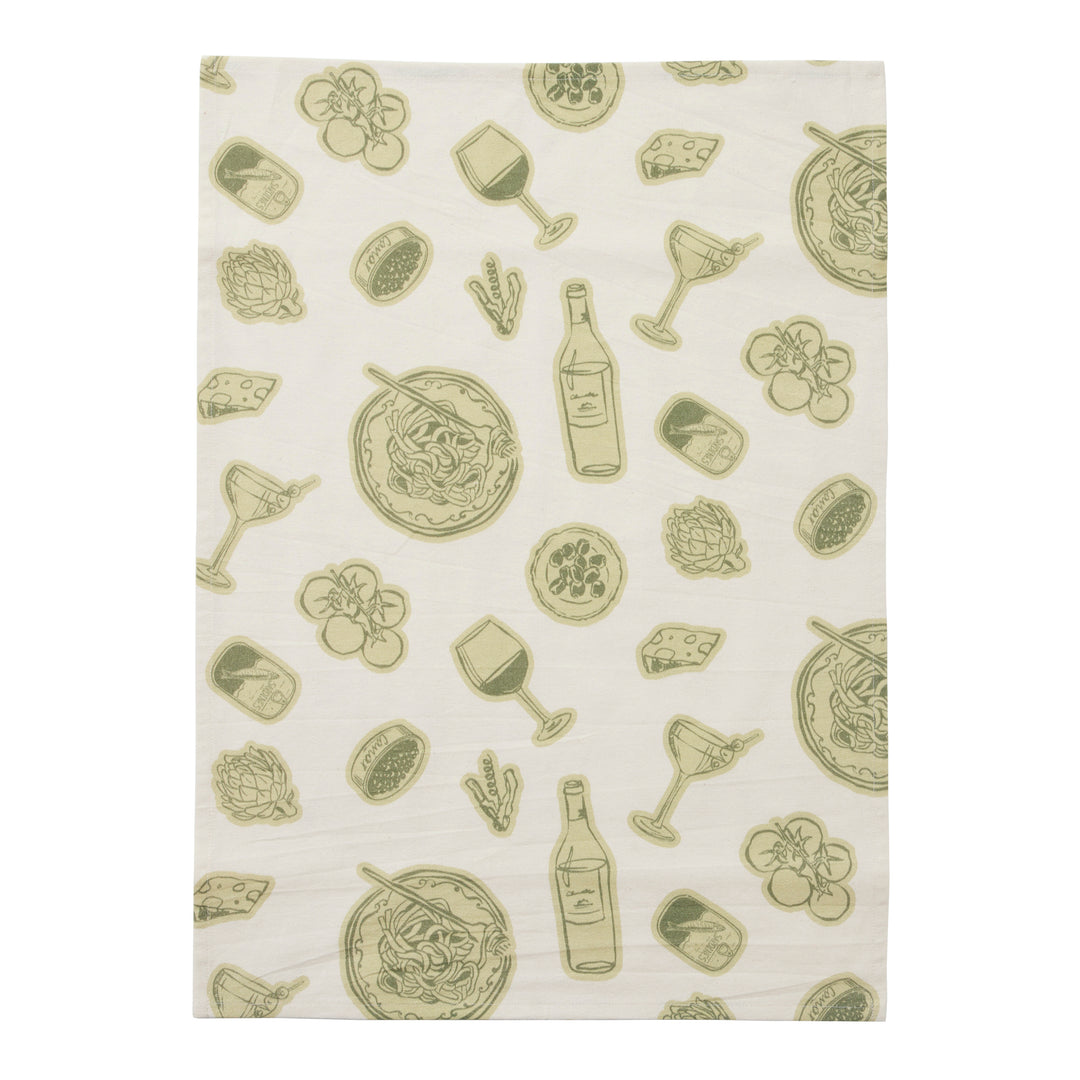 Taormina Cotton Tea Towel Black 50x70cm