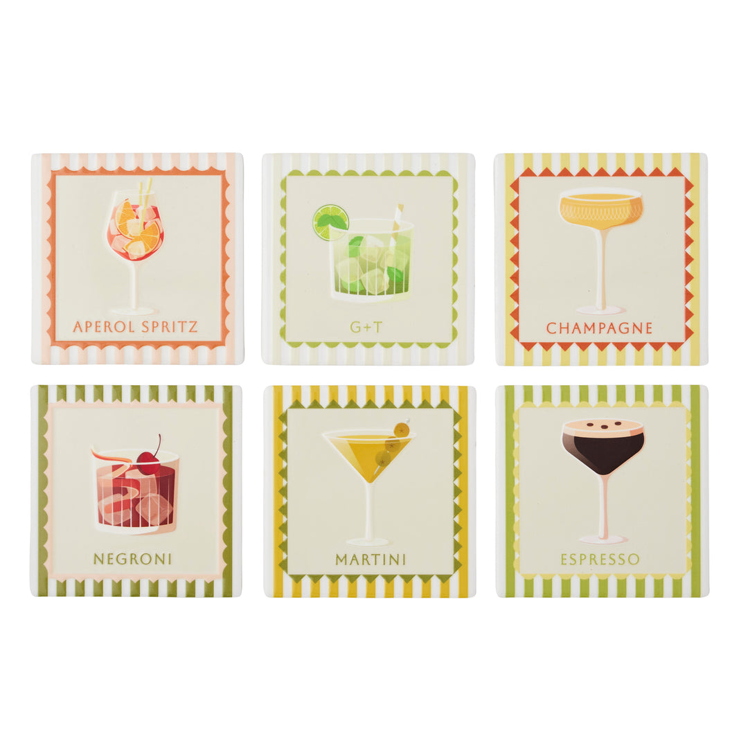 Aperitif Ceramic Coaster Asst 10cm