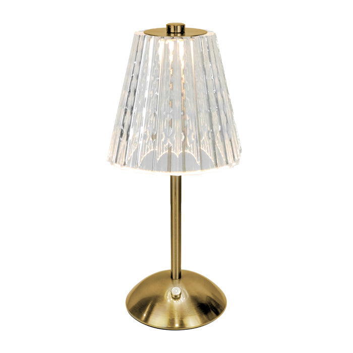 Tiffany Led Usb Clear Gold Lamp 13x13x30cm Gold Clear