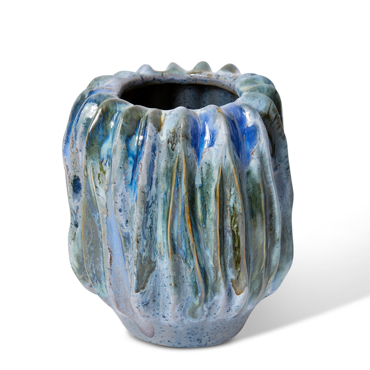 Alberto Vase Blue 16x15x17cm
