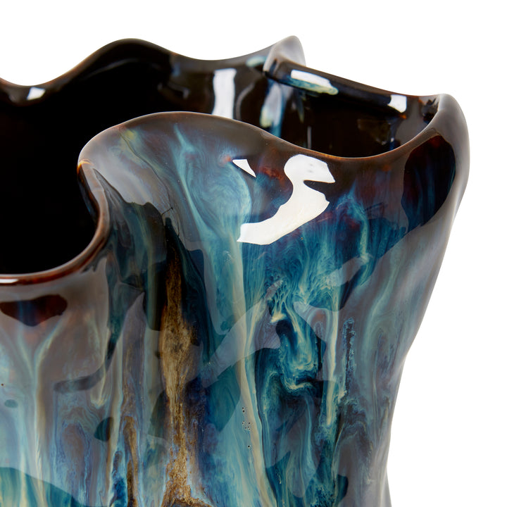 Juni Vase Blue/Beige 25x24x34cm