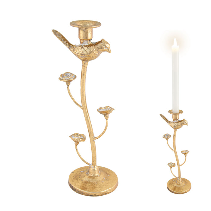 Antwerp Gold Iron Bird Cholder 10x9x28.5cm Gold