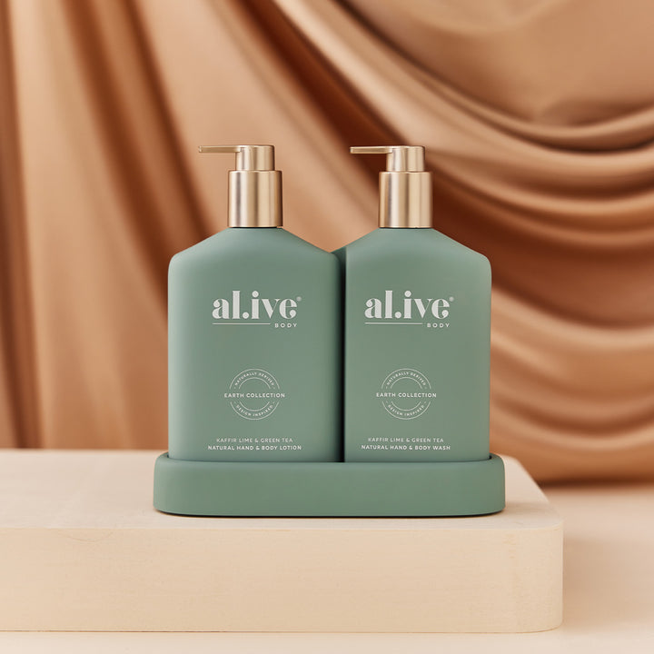 Al.ive Body Green Metallic Pump Duo Kaffir Lime & Green Tea