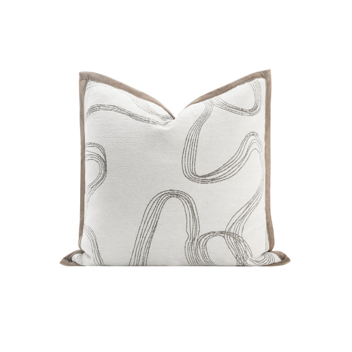 Lines Khaki Jacquard Cushion 60cm