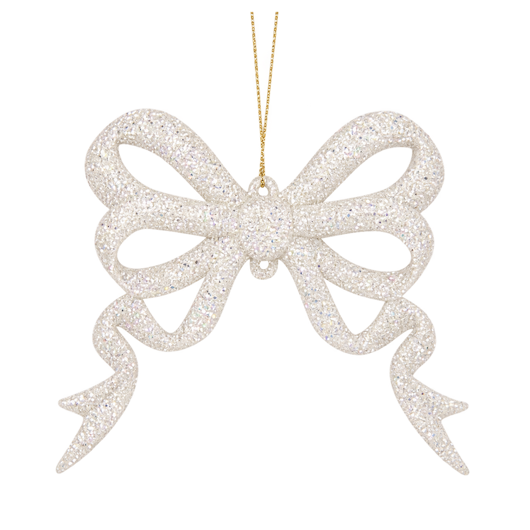 White Glitter Bow