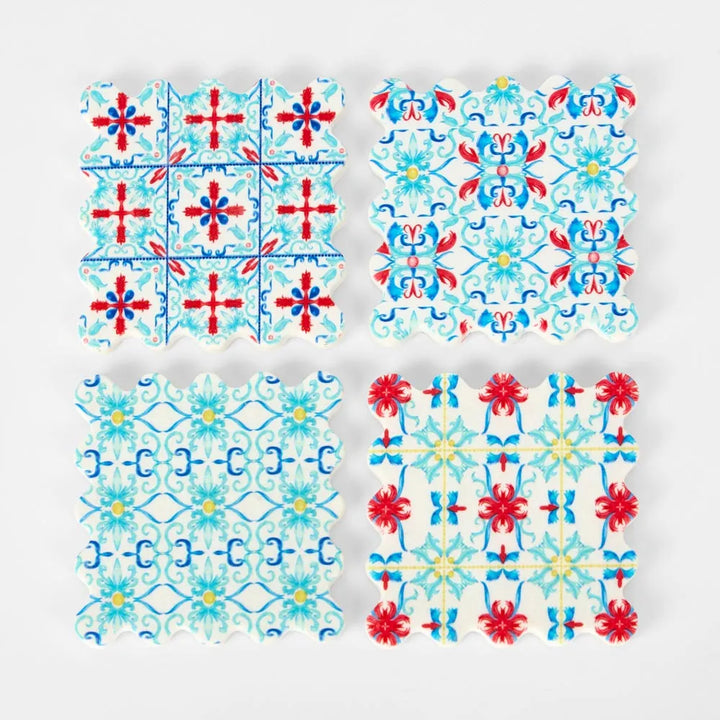 La Dolce Vita Pattern Coasters Mixed - Set of 4